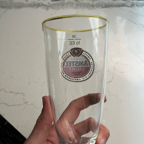 Amstel Light Lager Amsterdam Holland 33 CL Beer Glass, Chalice Pilsner Footed - Picture 6 of 6